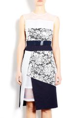 Preen Tindra Metallic Lace Panel Shift Dress
