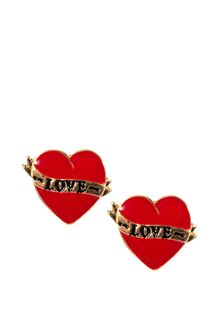 River Island Tattoo Love Heart Stud Earrings - Lyst