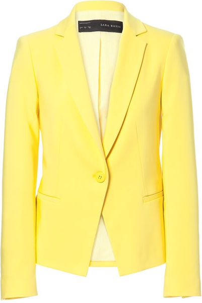 Zara Blazer Solapa Fina in Yellow (amarillo)