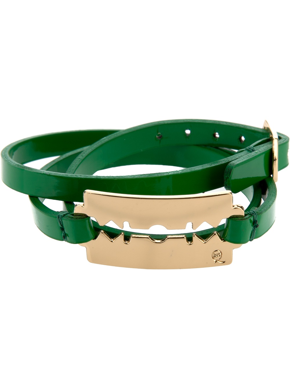 Alexander Mcqueen Thin Razor Bracelet in Green Lyst