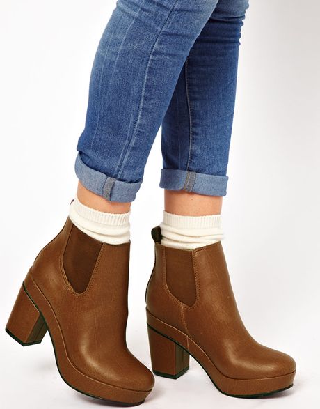 Asos Collection Asos Atlanta Chelsea Ankle Boots in Brown (tan) | Lyst