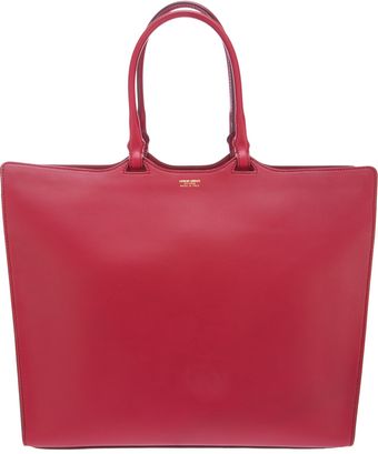 Giorgio Armani Structured Leather Tote - Lyst