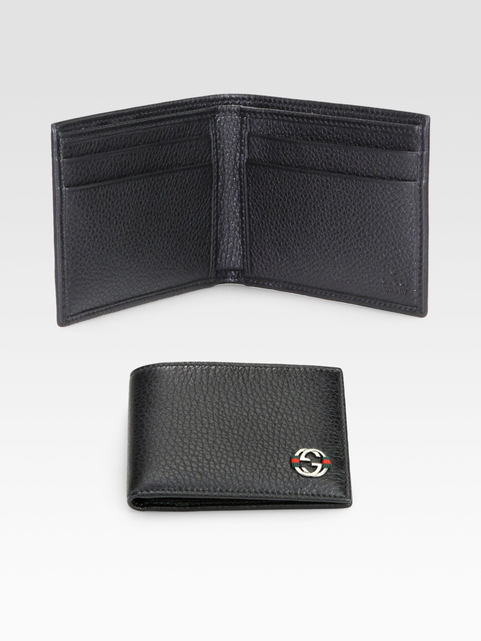 Gucci Ace Leather Small Bifold Wallet in Black for Men | Lyst