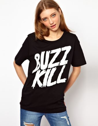 House Of Holland Tee with Buzz Kill Print - Lyst