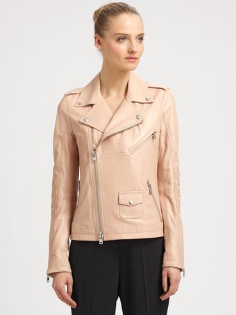 McQ by Alexander McQueen Stitchdetailed Leather Biker Jacket - Lyst