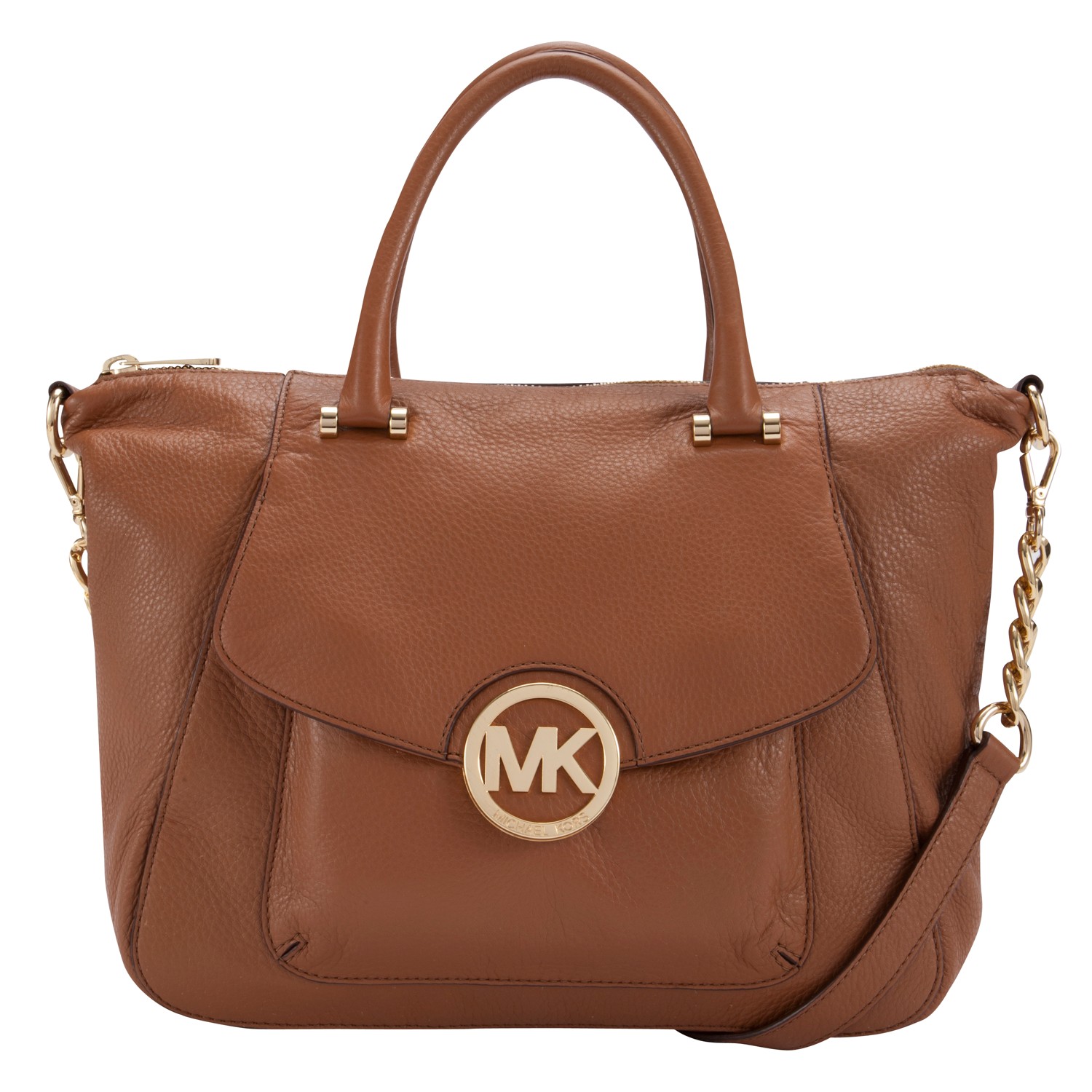 michael michael kors fulton large satchel handbag in brown luggage lyst michael michael kors fulton large satchel handbag in brown luggage lyst