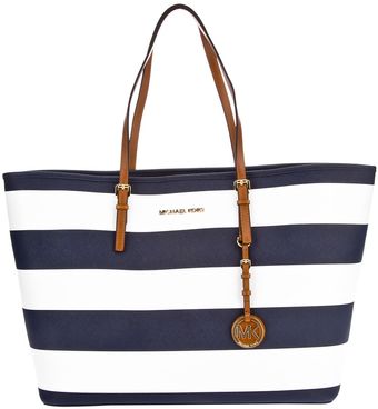 Michael Kors Striped Tote - Lyst