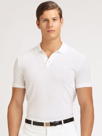 Ralph Lauren Black Label Solid Mesh Knit Polo - Lyst