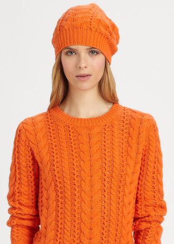 Ralph Lauren Blue Label Cottoncashmere Hat - Lyst