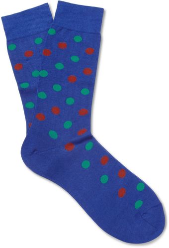 Richard James Spotted Cotton Socks - Lyst