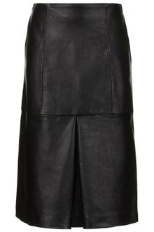 Topshop Leather Midi Skirt By Boutique - Lyst