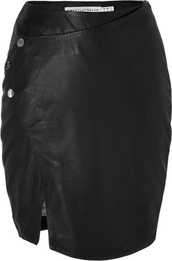Twenty 8 Twelve Perley Leather Skirt in Black - Lyst