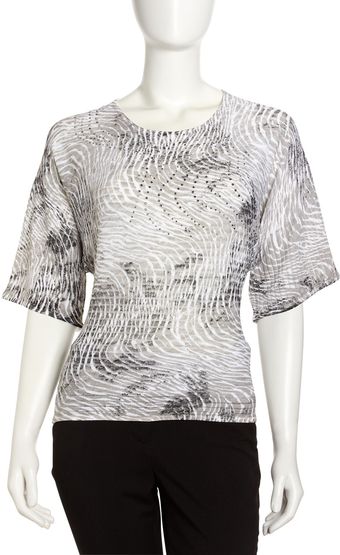 Alberto Makali Bejeweled Animal Print Sweater - Lyst