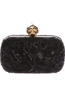Alexander McQueen Embellished Leather Box Clutch - Lyst