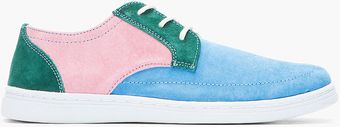Comme Des Garçons Colorblocked Suede Sneakers - Lyst