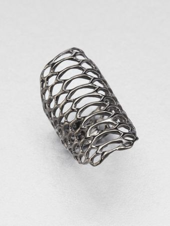Elizabeth And James Openwork Ring Silver - Lyst