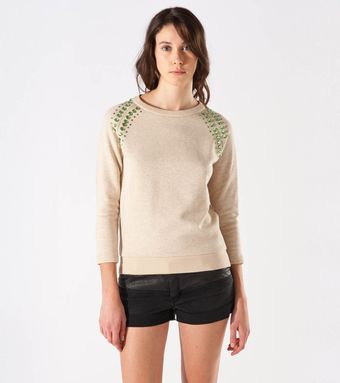 Maje Astrass Jeweled Sweater - Lyst