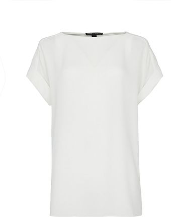 Mango Sheer Panel Blouse - Lyst