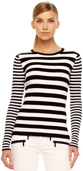 Michael Kors Ribbed Striped Sweater - Lyst
