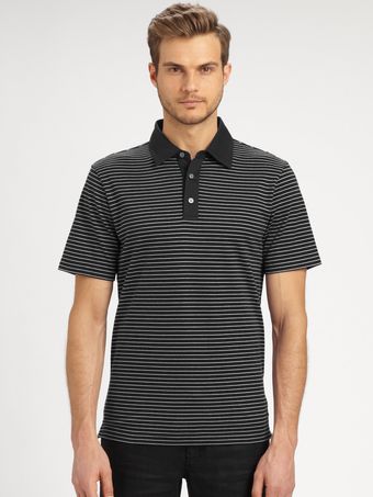 Michael Kors Striped Pique Polo - Lyst