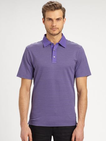 Michael Kors Striped Pique Polo - Lyst