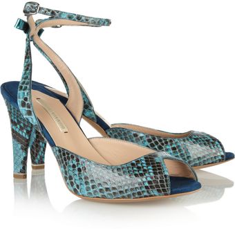 Nicholas Kirkwood Python Peep Toe Sandals - Lyst