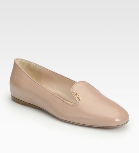 prada slipper prada saffiano leather slippers in beige lyst prada slipper prada saffiano leather slippers in beige lyst