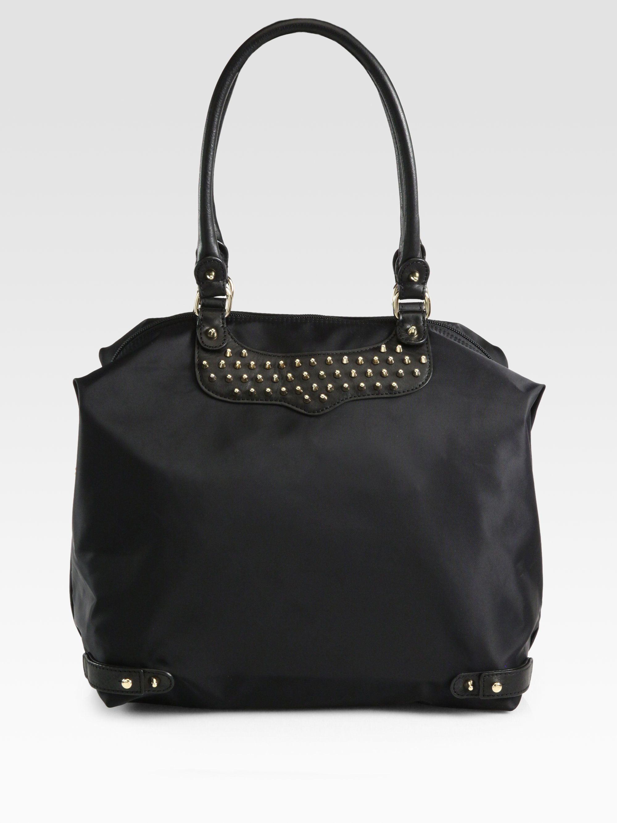Rebecca Minkoff Studded Nylon Travel Tote in Black Lyst