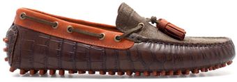 Zara Crocodile Driving Shoes with Tassels - Lyst