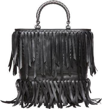 Bottega Veneta Large Fringe Tote in Nero - Lyst