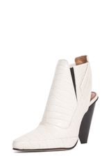 Derek Lam Tate Croc Embossed Bootie in Natural