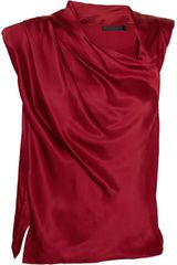 Donna Karan New York Draped Satin Top