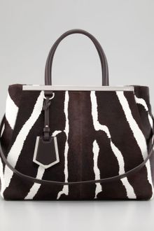 Fendi 2jours Medium Zebra Print Calf Hair Tote Bag - Lyst