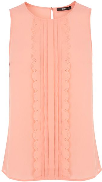 Oasis Cutwork Shell Top - Lyst