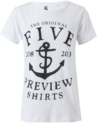 5preview Logo Printed Cotton T-Shirt - Lyst