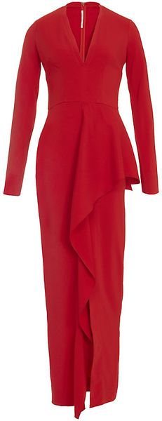 Alessandra Rich Stretchcady Gown with Volant - Lyst