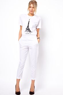 ASOS Collection Asos Crop Trousers in Linen - Lyst