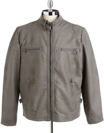 Calvin Klein Faux Leather Jacket - Lyst