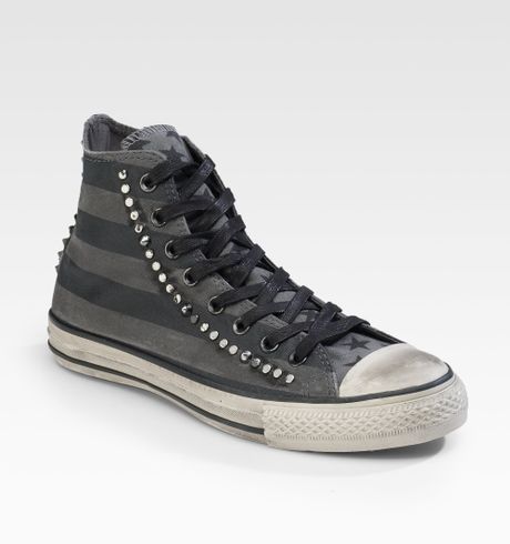 Converse Studded Striped Canvas Oxfords in Black for Men (black-off white) | Lyst