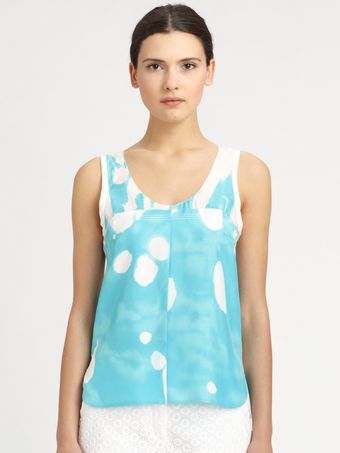 Diane Von Furstenberg Ryan Printed Silk Top - Lyst