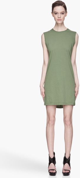 DRKSHDW by Rick Owens Moss Green Jersey Column Dress - Lyst