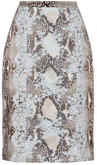 Erdem Ari Snakeskin Printed Skirt - Lyst