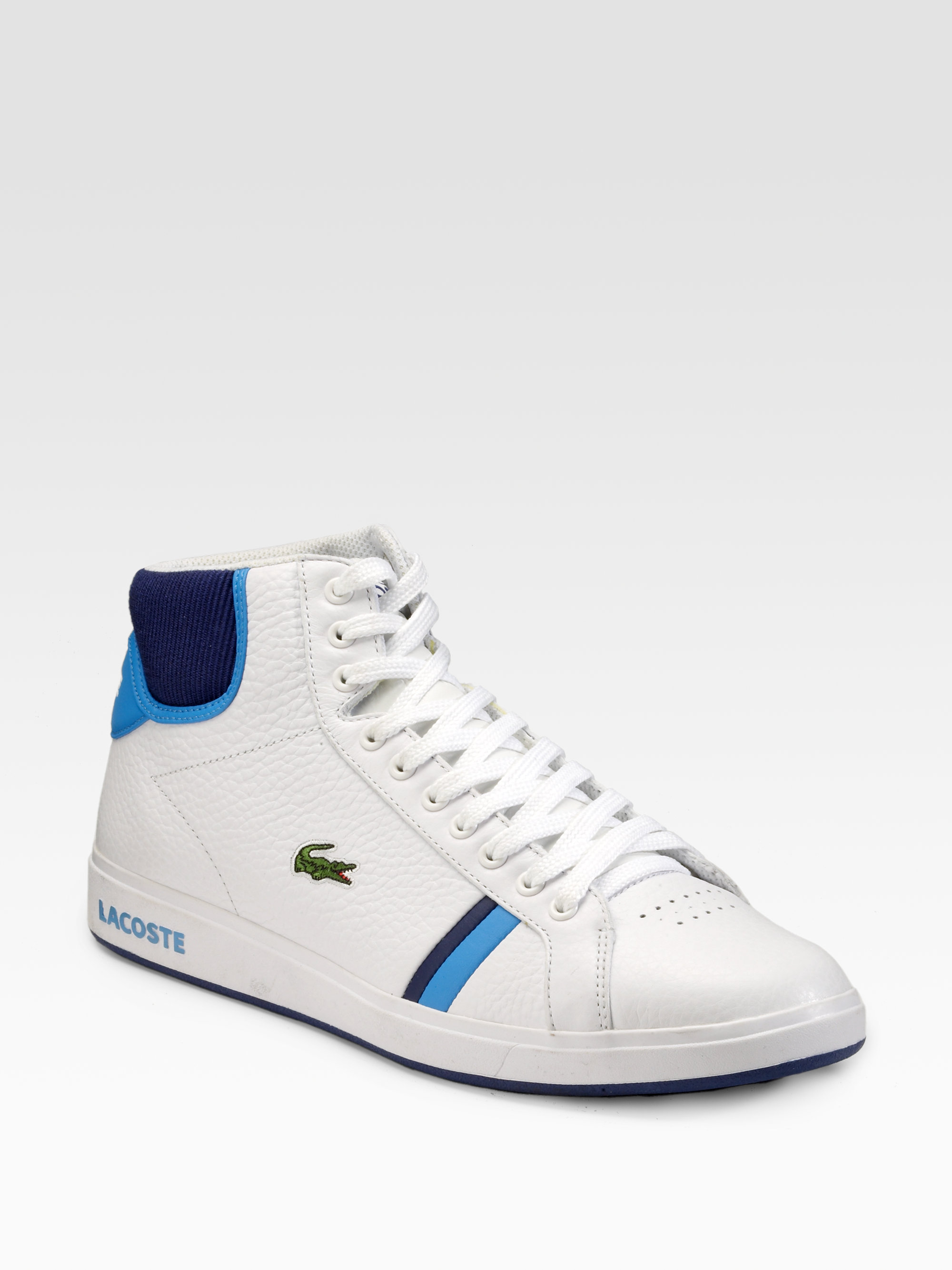 lacoste white blue