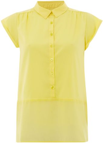 Linea Weekend Ladies Short Sleeve Mixed Fabric Shirt - Lyst