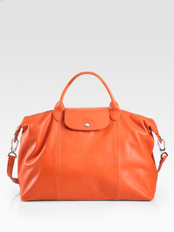 Longchamp Le Pliage Cuir Large Handbag - Lyst