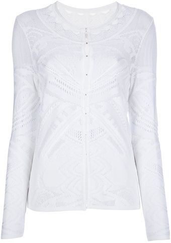 Roberto Cavalli Crochet Knit Cardigan - Lyst