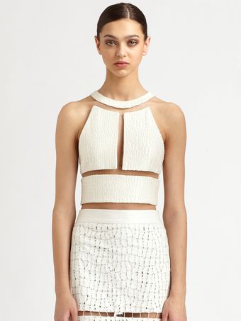 Alexander Wang Reptile Silk Illusion Crop Top - Lyst