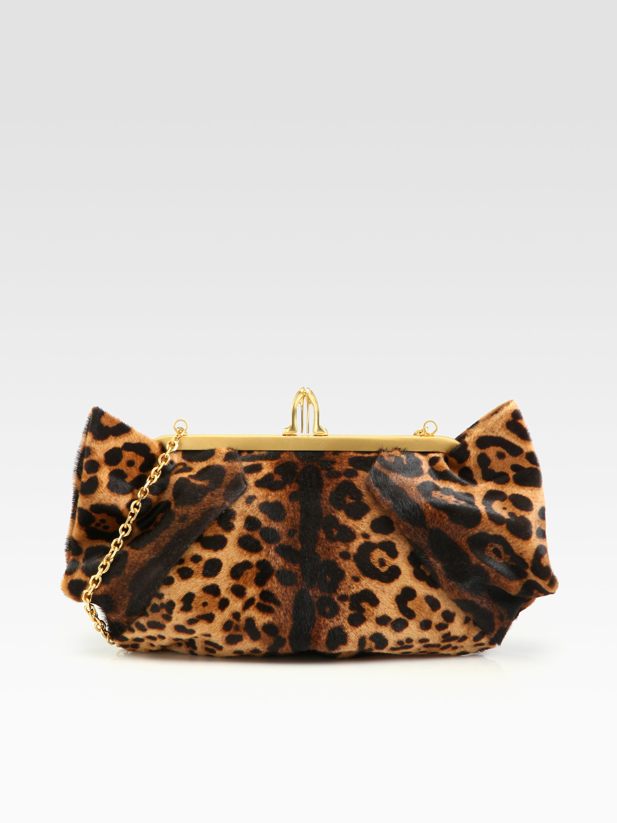 Christian Louboutin Loubis Angel Leopardprint Pony Hair Clutch in