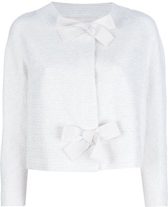 Giambattista Valli Bow Detail Bouclé Jacket - Lyst