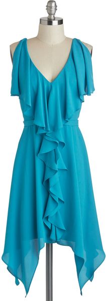 ModCloth Aqua Are The Chances Dress - Lyst